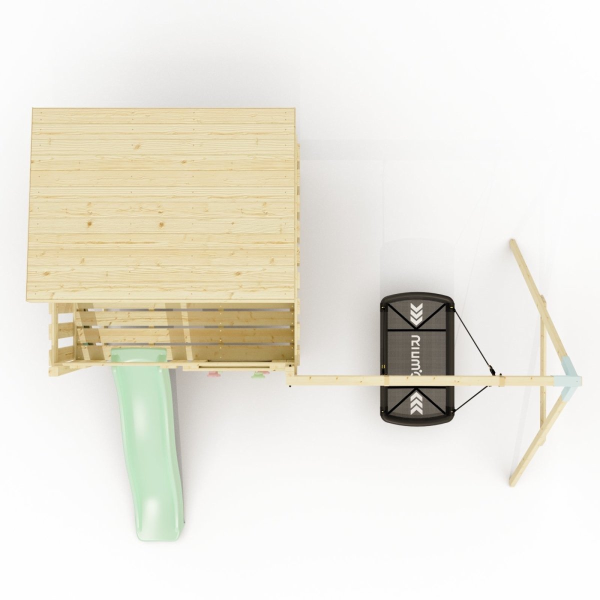 PolarPlay Climbing Platform and Playhouse with Single Swing - Nils