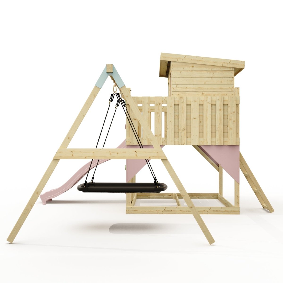 PolarPlay Climbing Platform and Playhouse with Single Swing - Nils