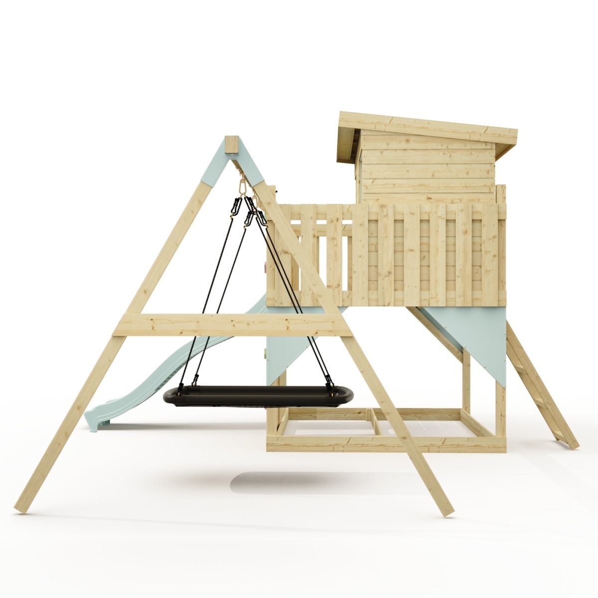 PolarPlay Climbing Platform and Playhouse with Single Swing - Nils