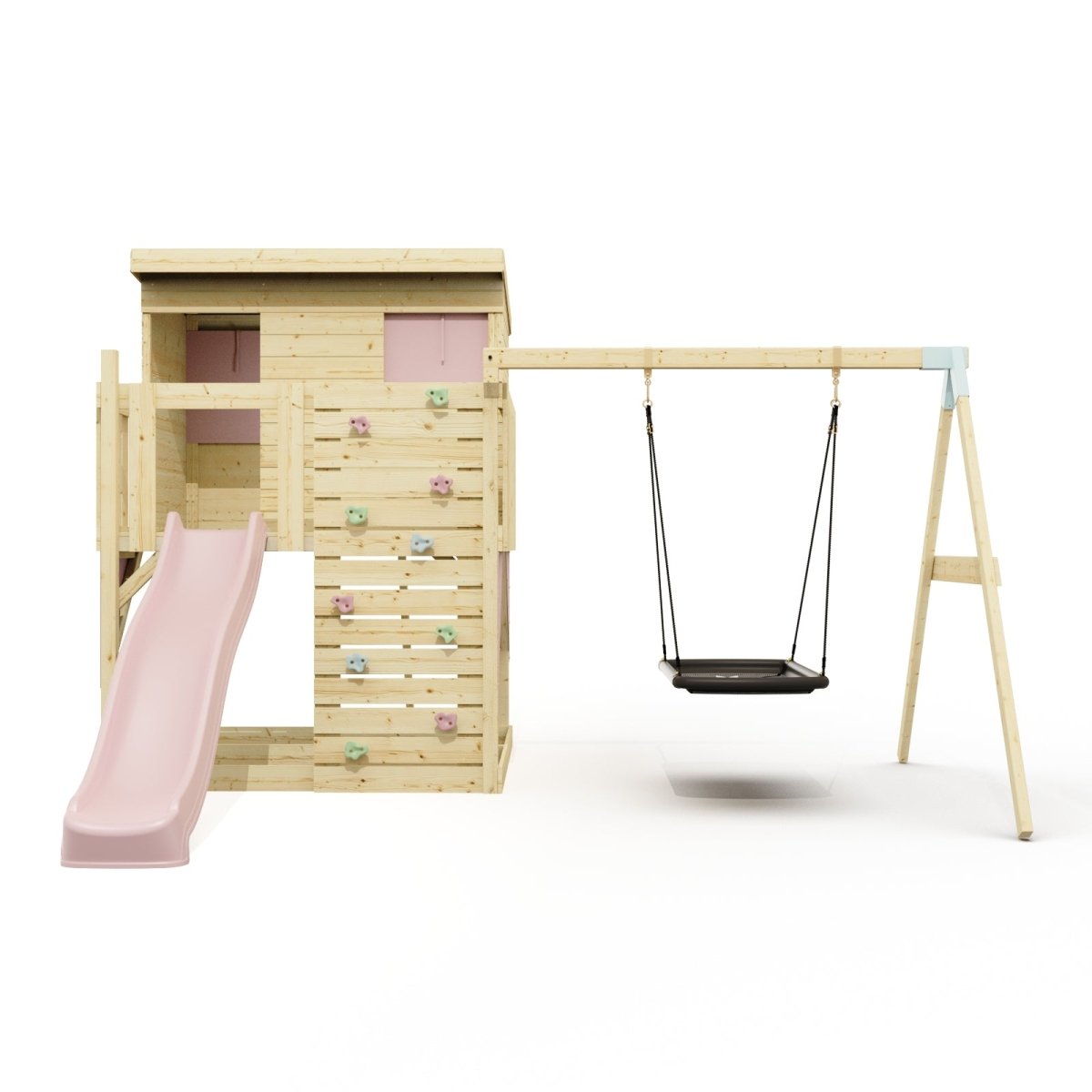 PolarPlay Climbing Platform and Playhouse with Single Swing - Nils