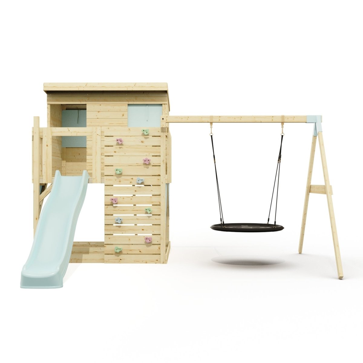 PolarPlay Climbing Platform and Playhouse with Single Swing - Nils