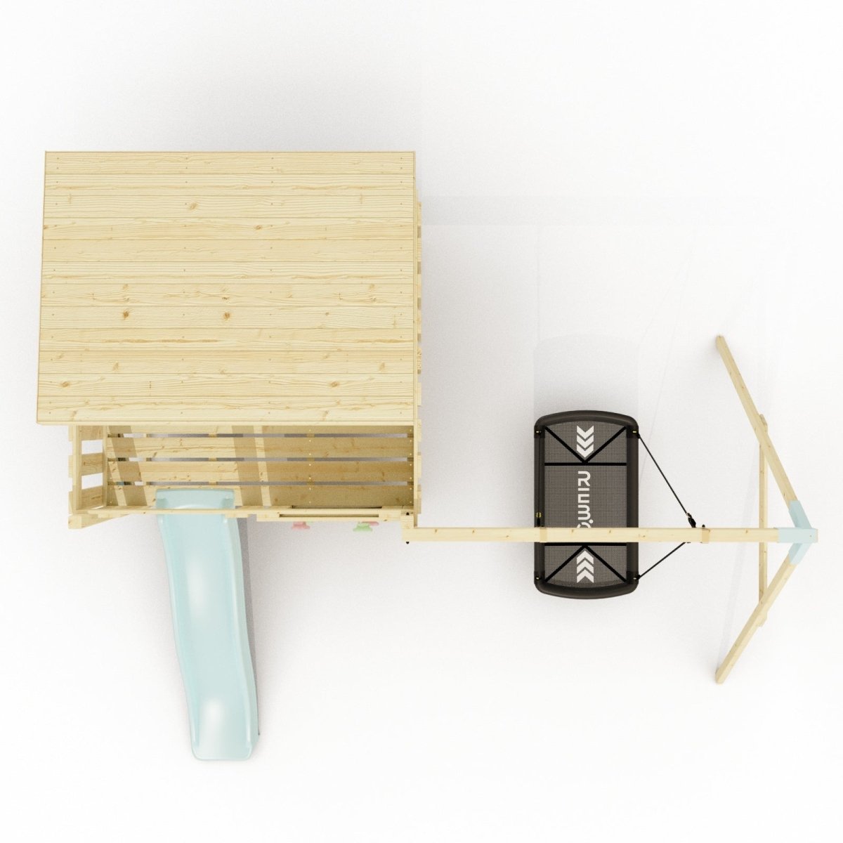 PolarPlay Climbing Platform and Playhouse with Single Swing - Nils
