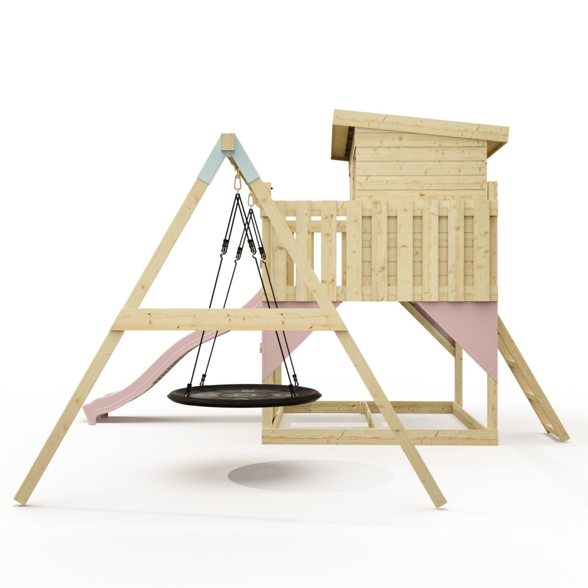 PolarPlay Climbing Platform and Playhouse with Single Swing - Nils