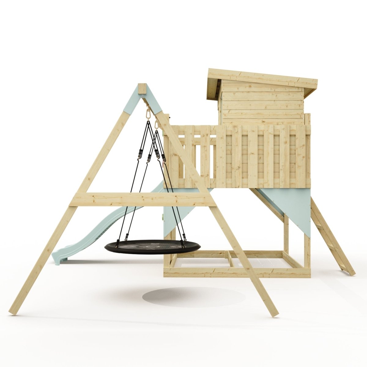 PolarPlay Climbing Platform and Playhouse with Single Swing - Nils