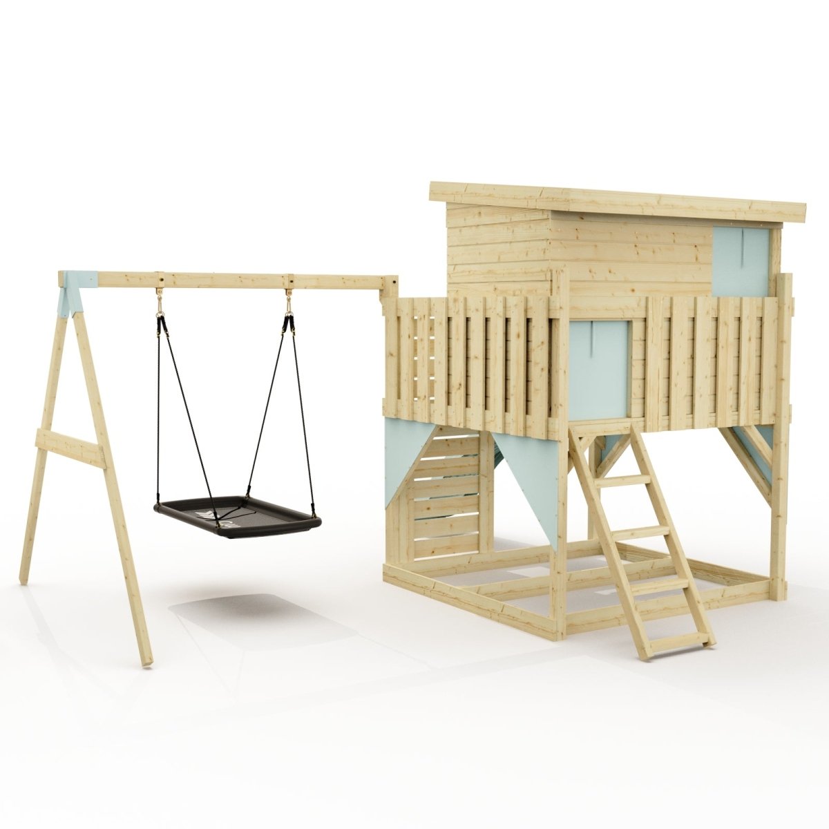 PolarPlay Climbing Platform and Playhouse with Single Swing - Nils