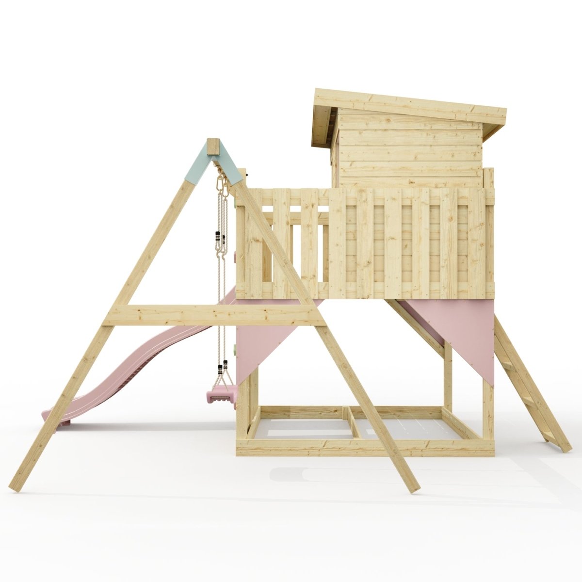 PolarPlay Climbing Platform and Playhouse with Single Swing - Tjorven