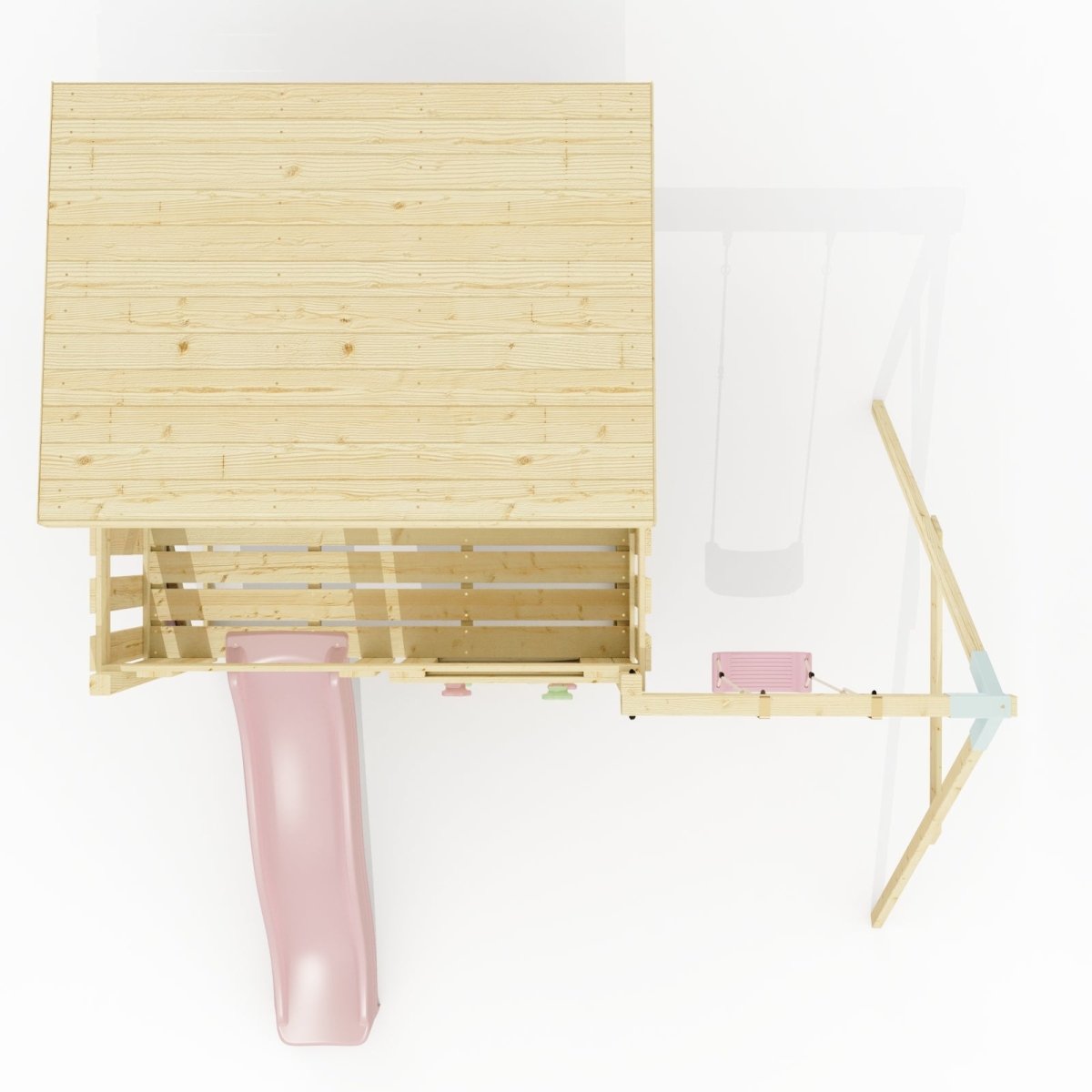 PolarPlay Climbing Platform and Playhouse with Single Swing - Tjorven