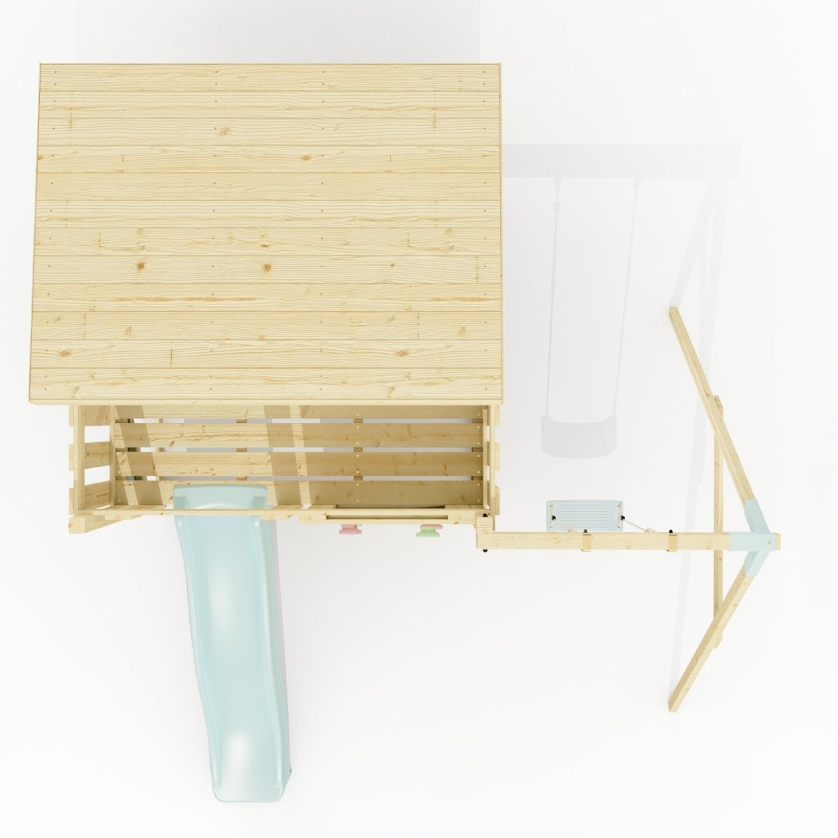 PolarPlay Climbing Platform and Playhouse with Single Swing - Tjorven