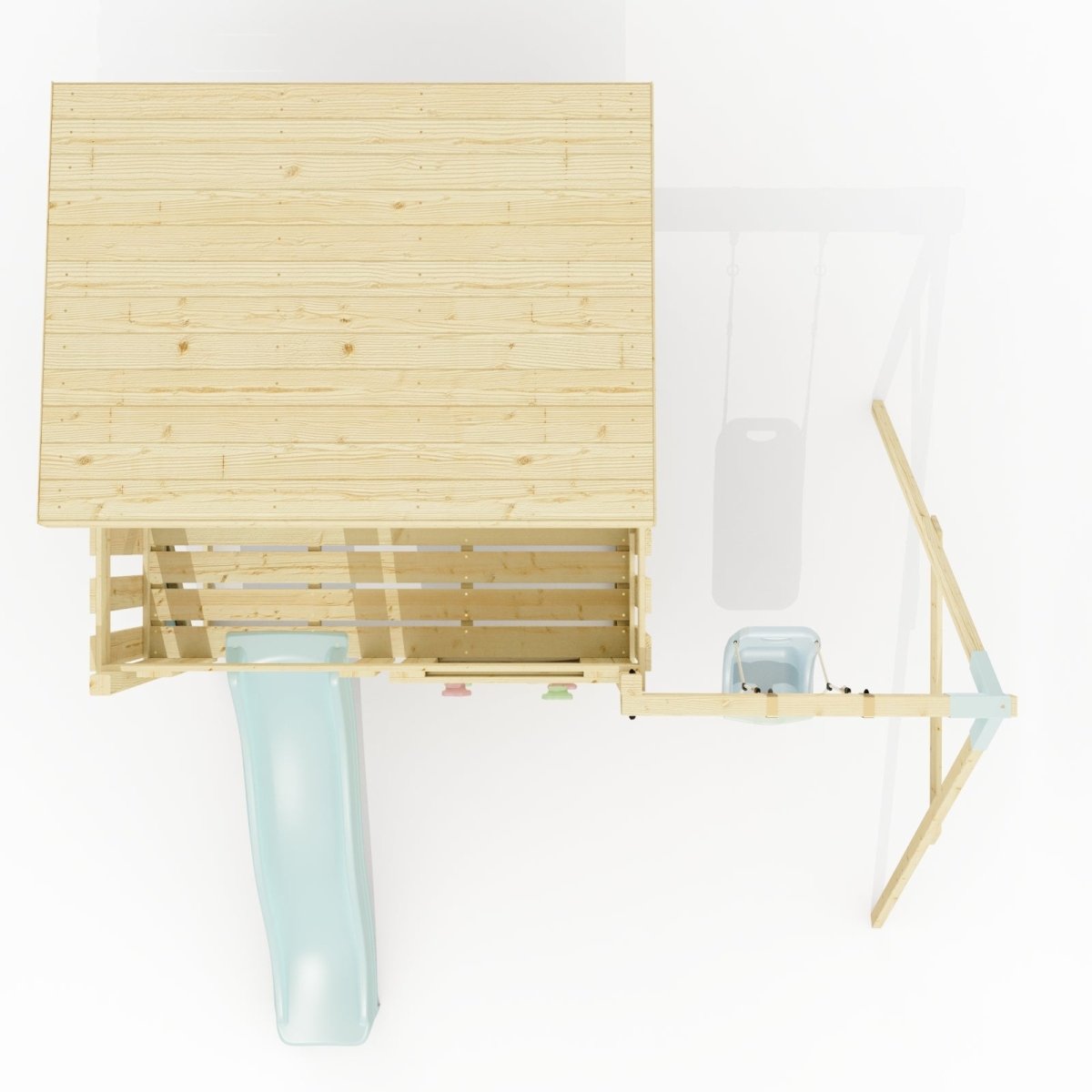 PolarPlay Climbing Platform and Playhouse with Single Swing - Tjorven