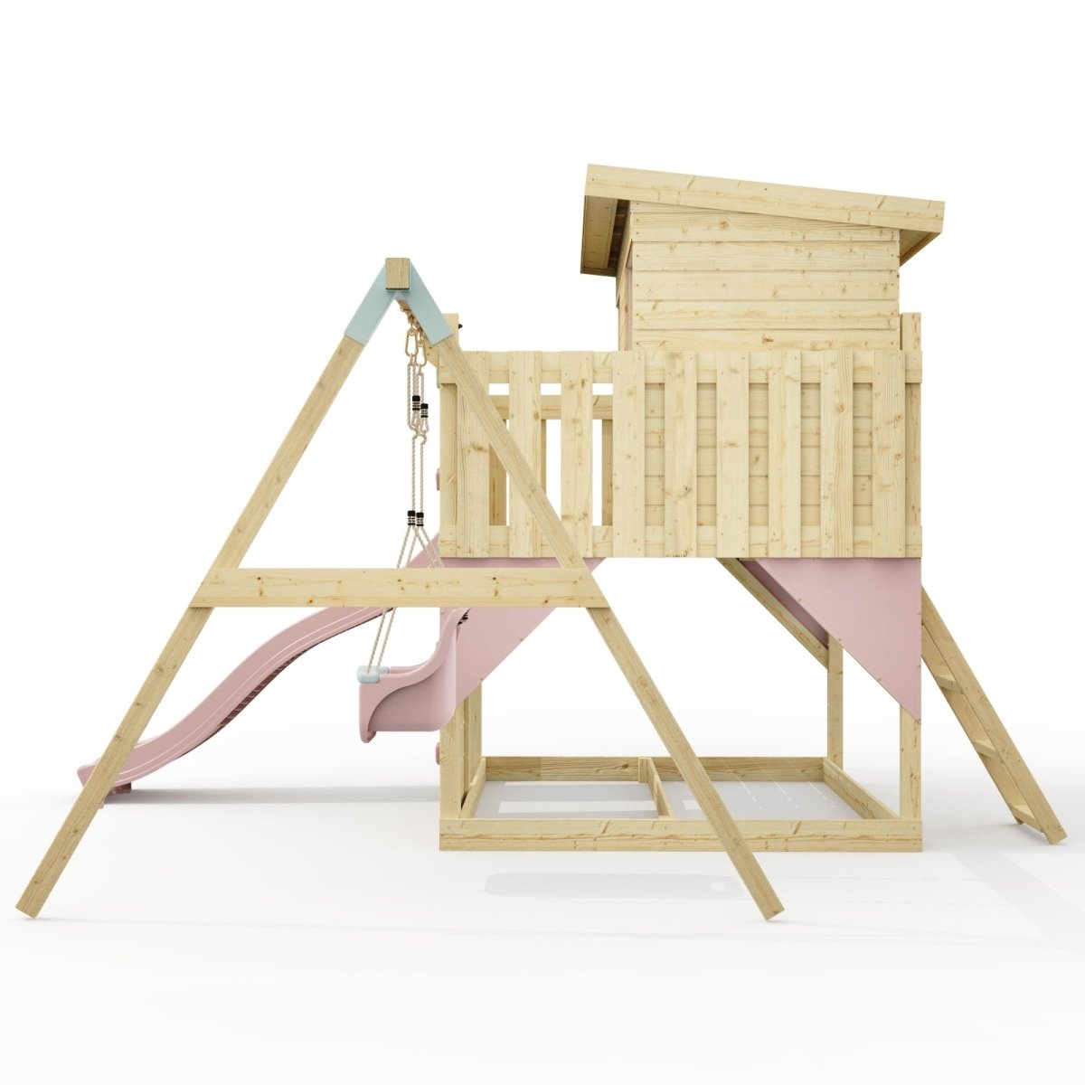 PolarPlay Climbing Platform and Playhouse with Single Swing - Tjorven