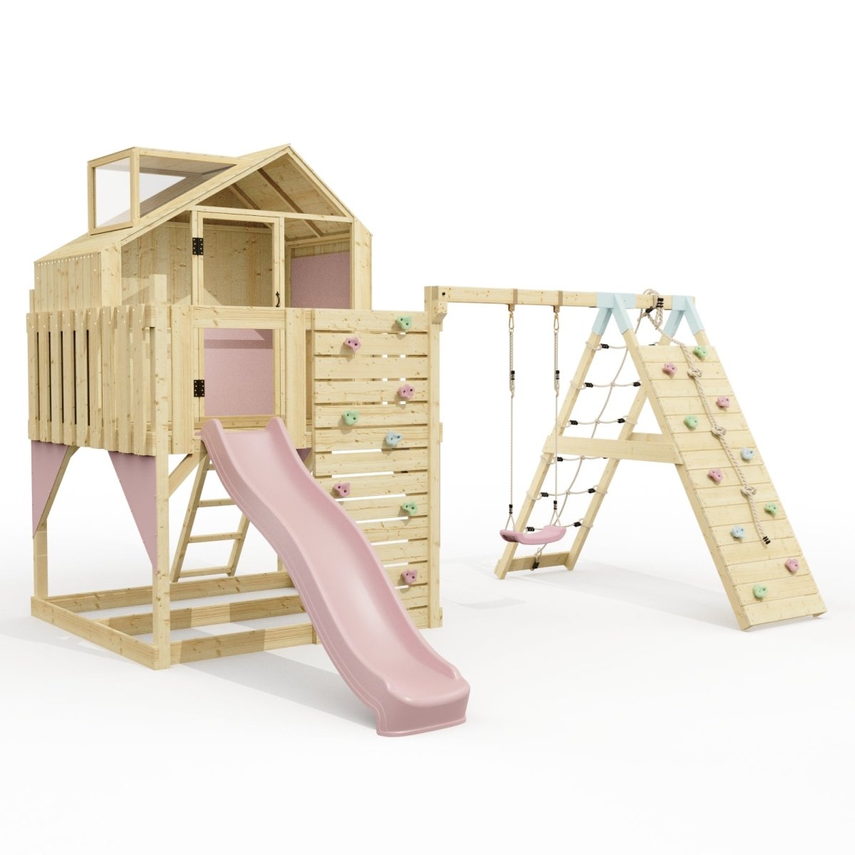 PolarPlay Kids Climbing Tower & Playhouse - Climb & Swing Ragna Rose