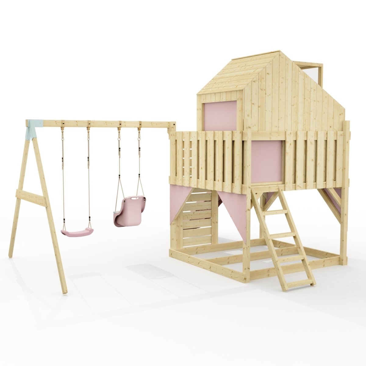 PolarPlay Kids Climbing Tower & Playhouse - Swing Saga Rose