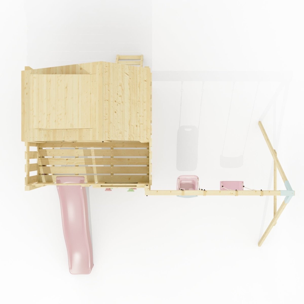 PolarPlay Kids Climbing Tower & Playhouse - Swing Saga Rose