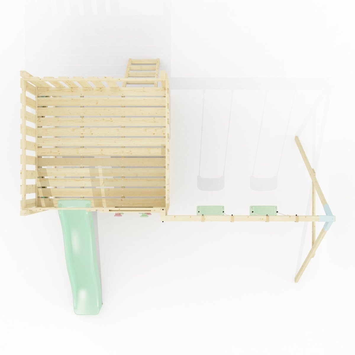 PolarPlay Kids Scandinavian Style Climbing Platform with Double Swing - Fai