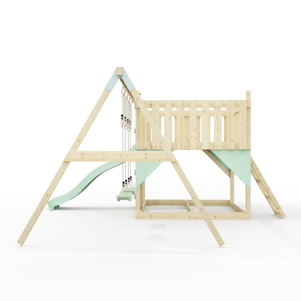 PolarPlay Kids Scandinavian Style Climbing Platform with Double Swing - Fai