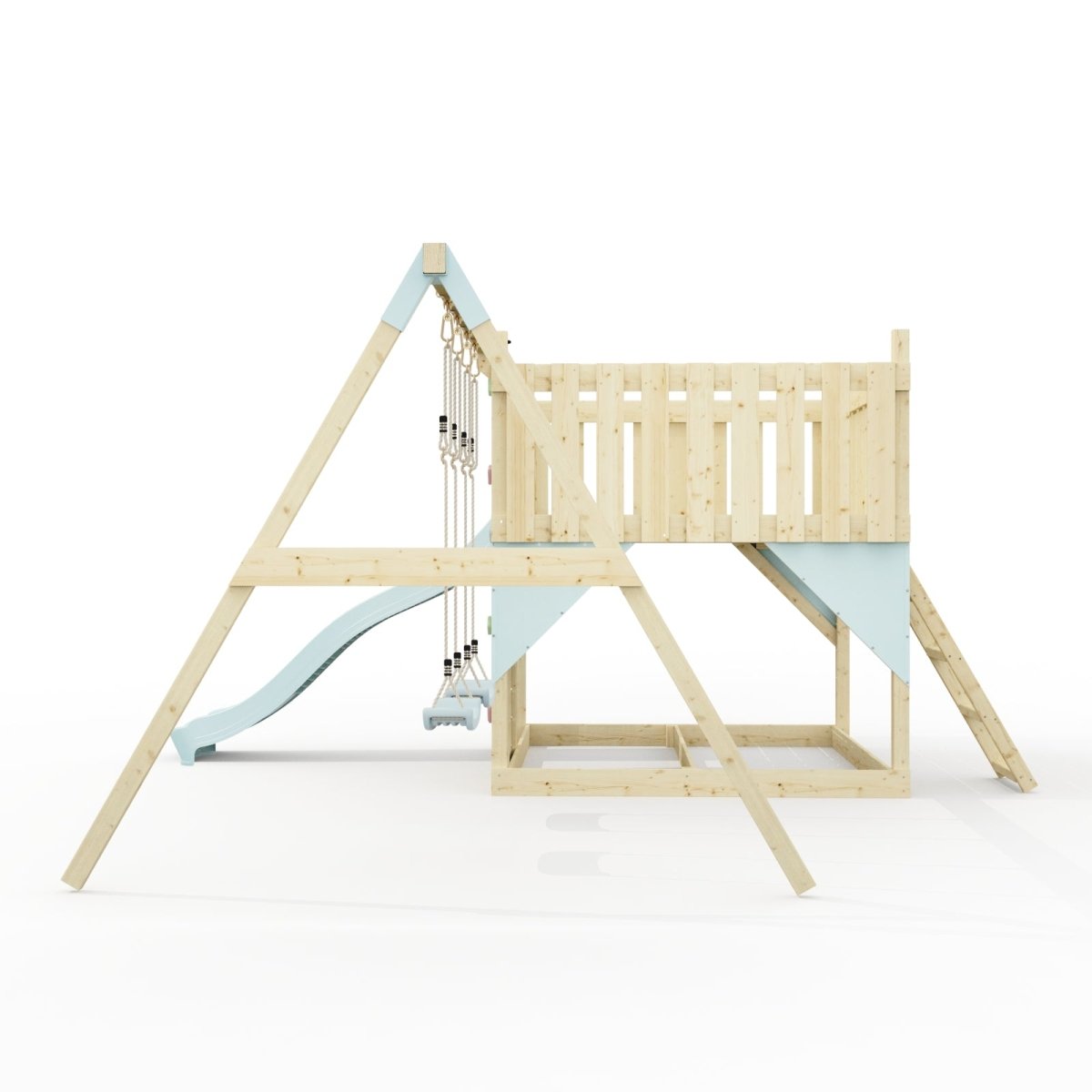 PolarPlay Kids Scandinavian Style Climbing Platform with Double Swing - Fai
