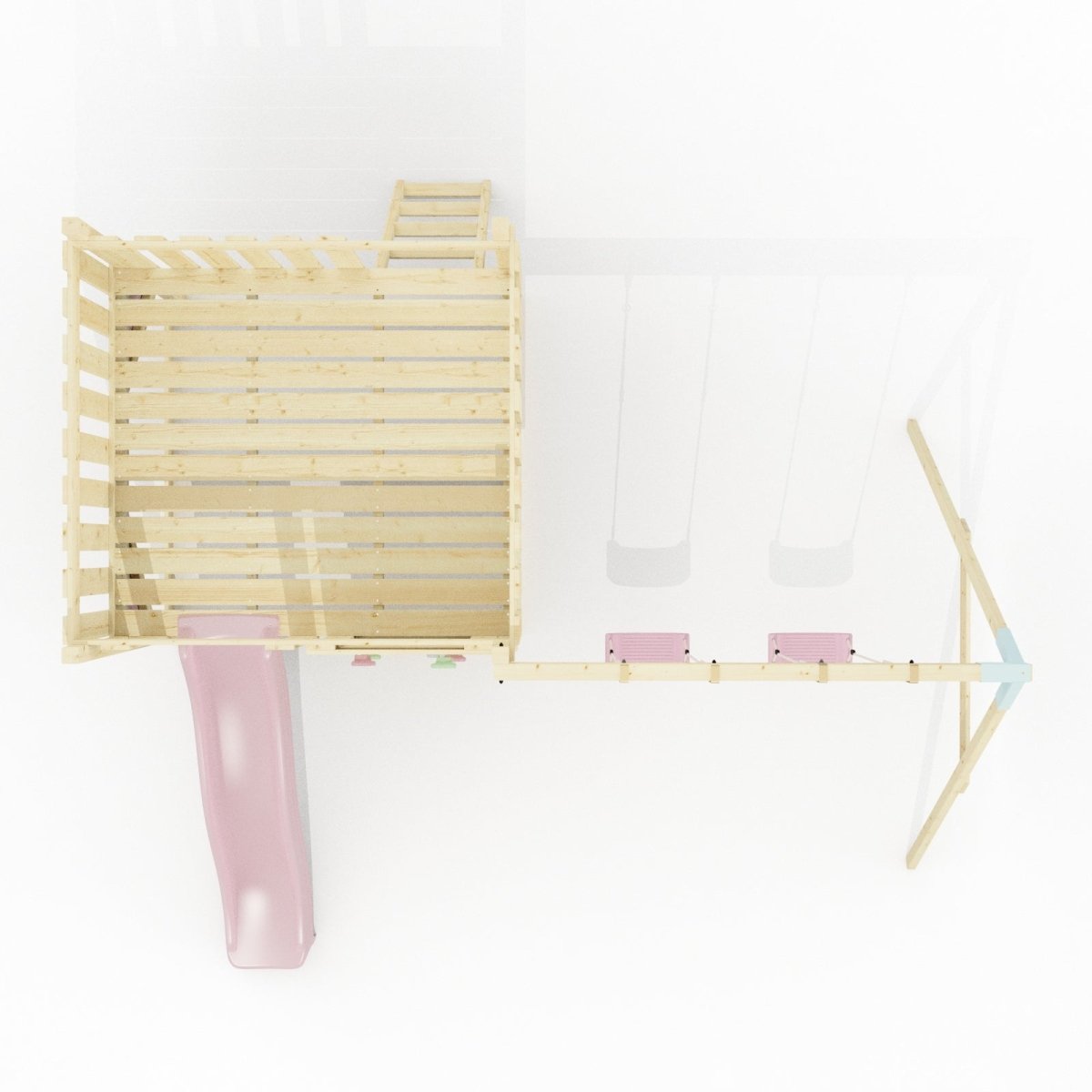 PolarPlay Kids Scandinavian Style Climbing Platform with Double Swing - Fai