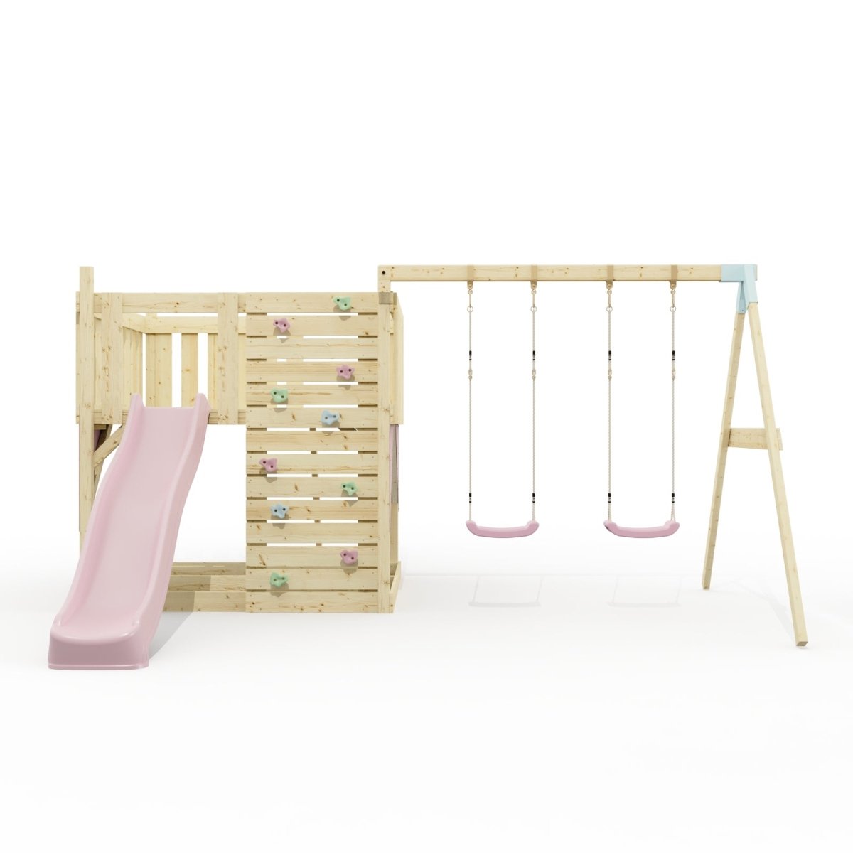 PolarPlay Kids Scandinavian Style Climbing Platform with Double Swing - Fai