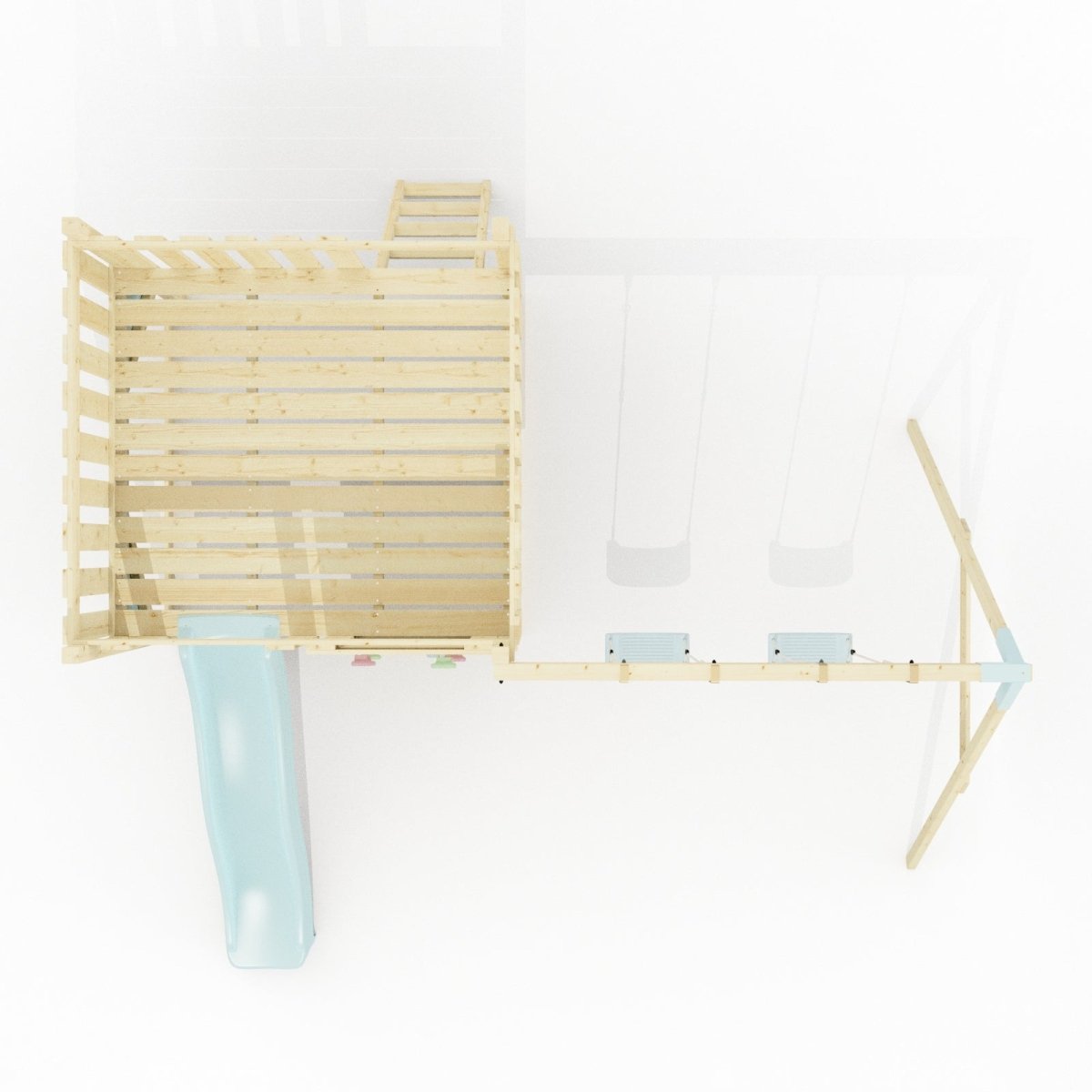 PolarPlay Kids Scandinavian Style Climbing Platform with Double Swing - Fai
