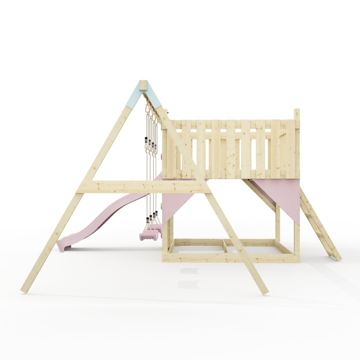 PolarPlay Kids Scandinavian Style Climbing Platform with Double Swing - Fai