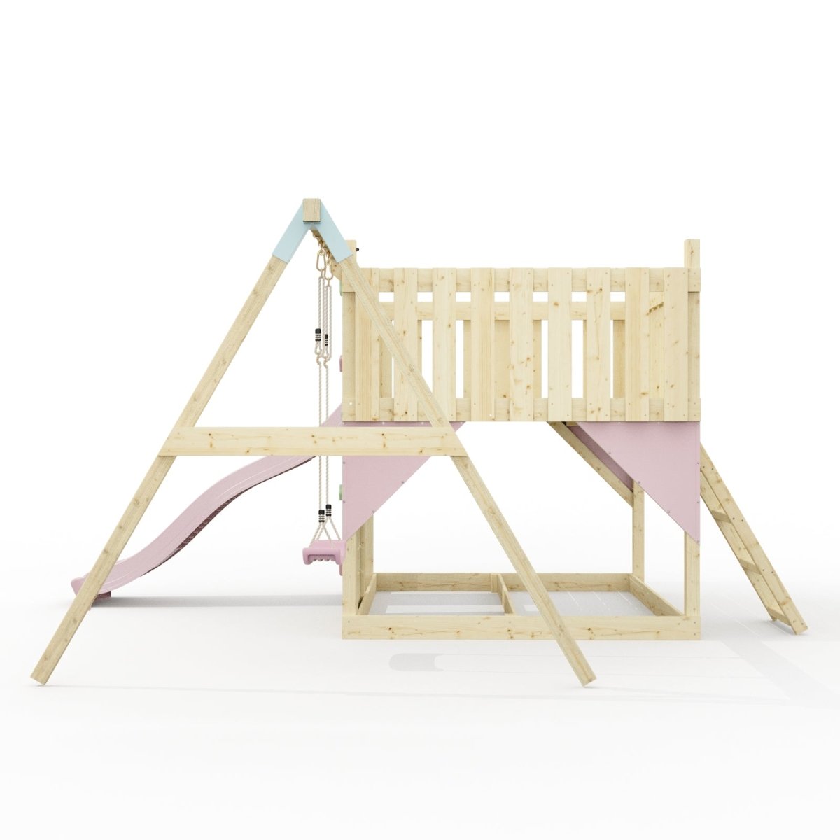 PolarPlay Kids Scandinavian Style Climbing Platform with Single Swing - Fai