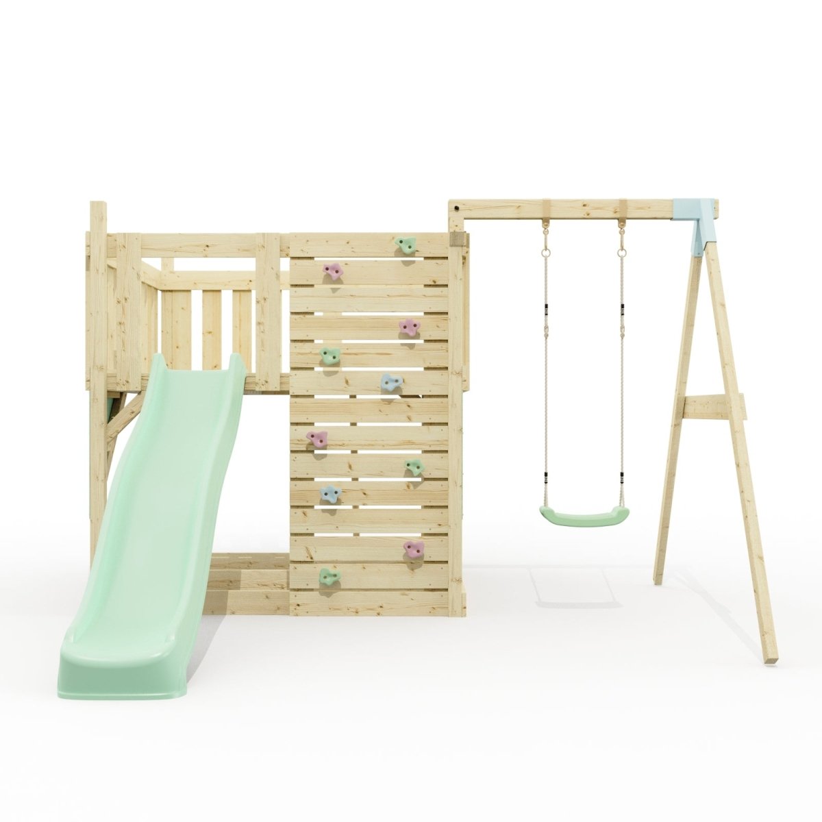 PolarPlay Kids Scandinavian Style Climbing Platform with Single Swing - Fai