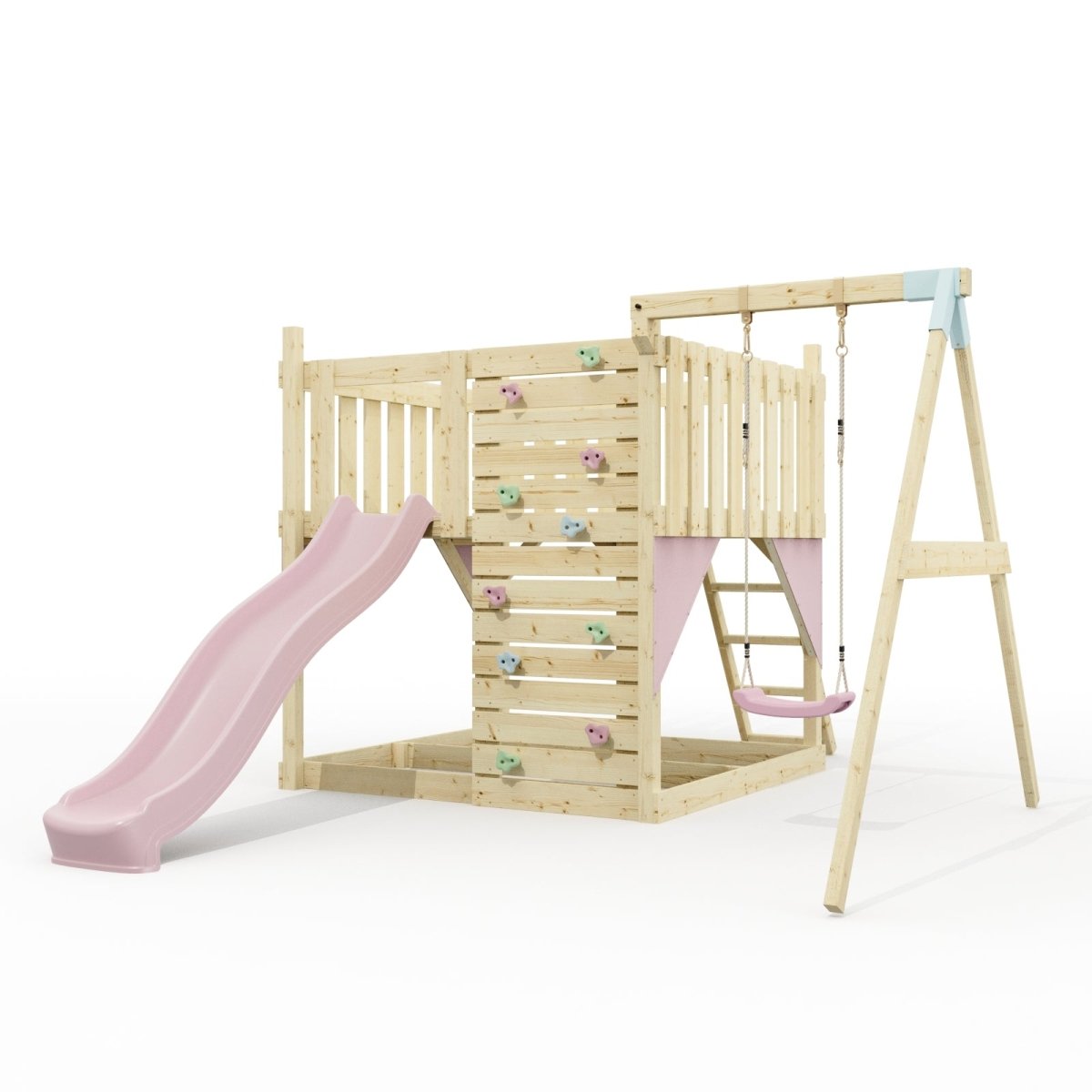 PolarPlay Kids Scandinavian Style Climbing Platform with Single Swing - Fai