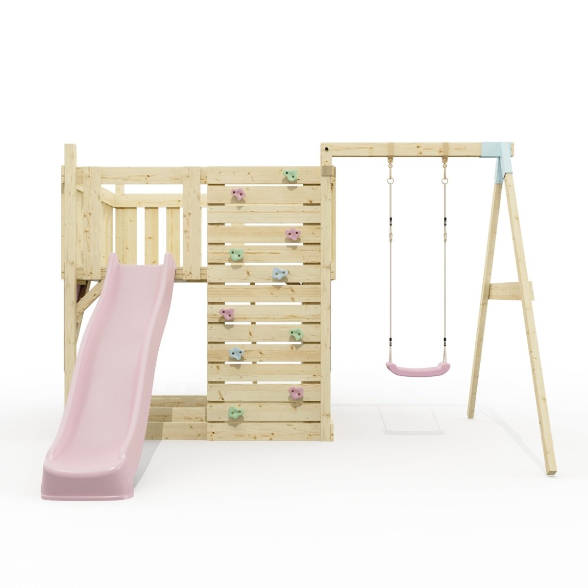 PolarPlay Kids Scandinavian Style Climbing Platform with Single Swing - Fai