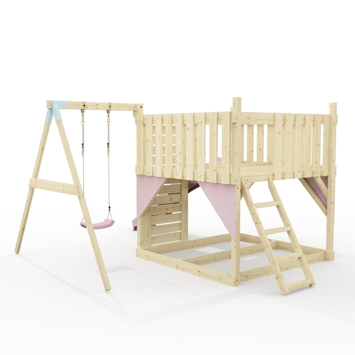 PolarPlay Kids Scandinavian Style Climbing Platform with Single Swing - Fai