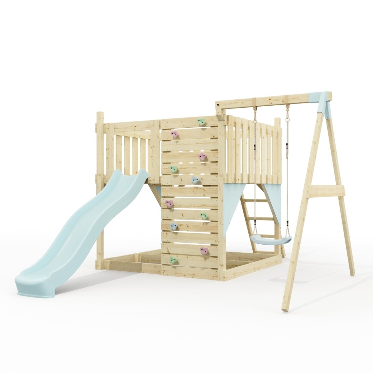 PolarPlay Kids Scandinavian Style Climbing Platform with Single Swing - Fai