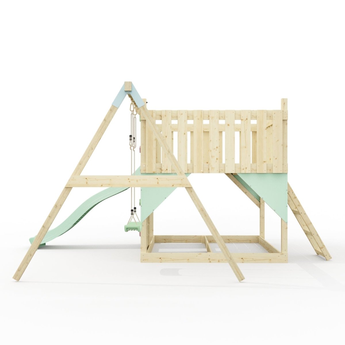PolarPlay Kids Scandinavian Style Climbing Platform with Single Swing - Fai
