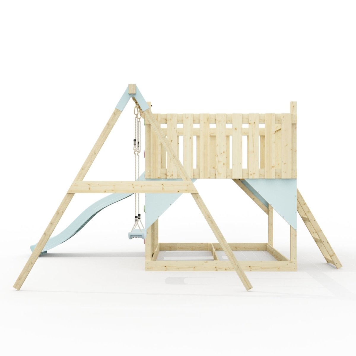 PolarPlay Kids Scandinavian Style Climbing Platform with Single Swing - Fai