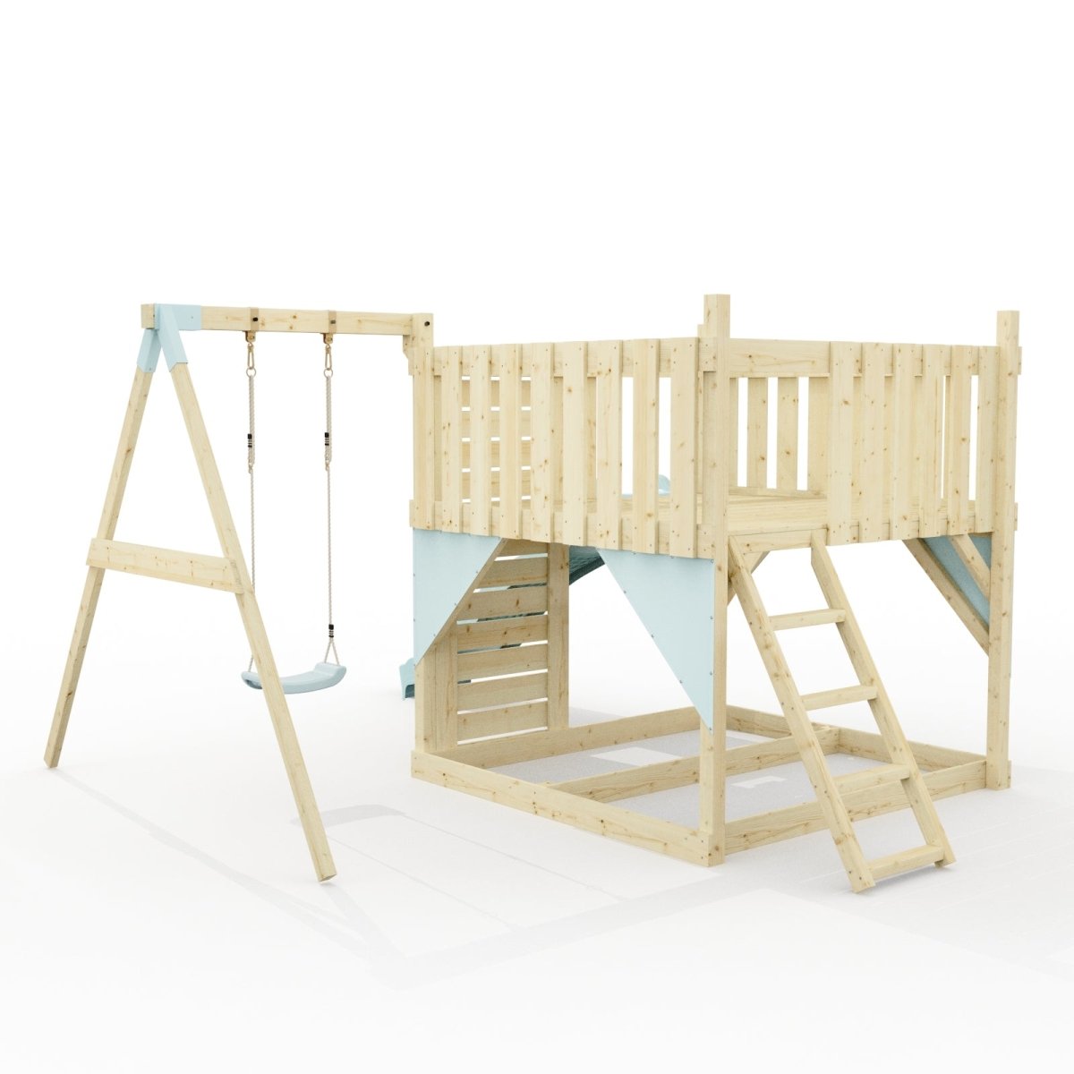 PolarPlay Kids Scandinavian Style Climbing Platform with Single Swing - Fai