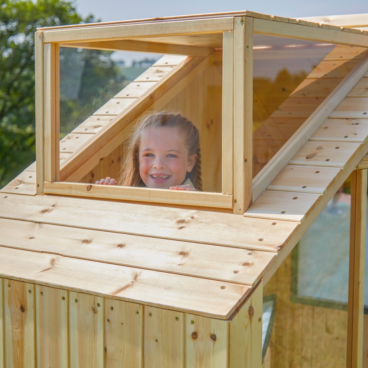 PolarPlay Kids Scandinavian Style Wooden Playhouse - Asta Rose
