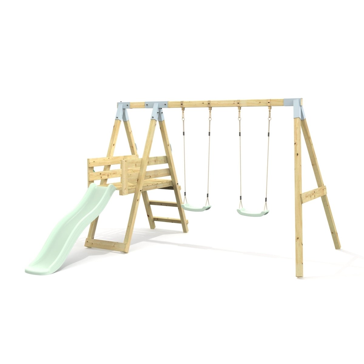 PolarPlay Premium Double Swing Set with Slide