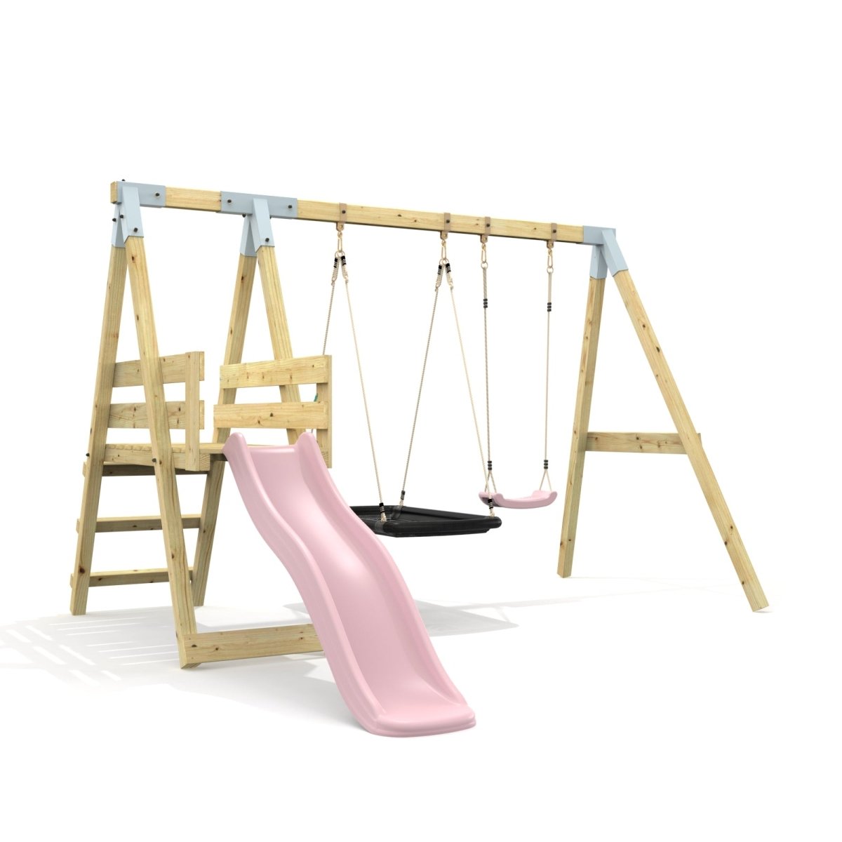 PolarPlay Premium Double Swing Set with Slide