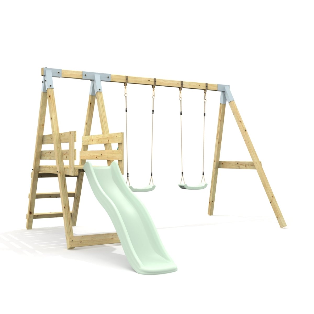 PolarPlay Premium Double Swing Set with Slide
