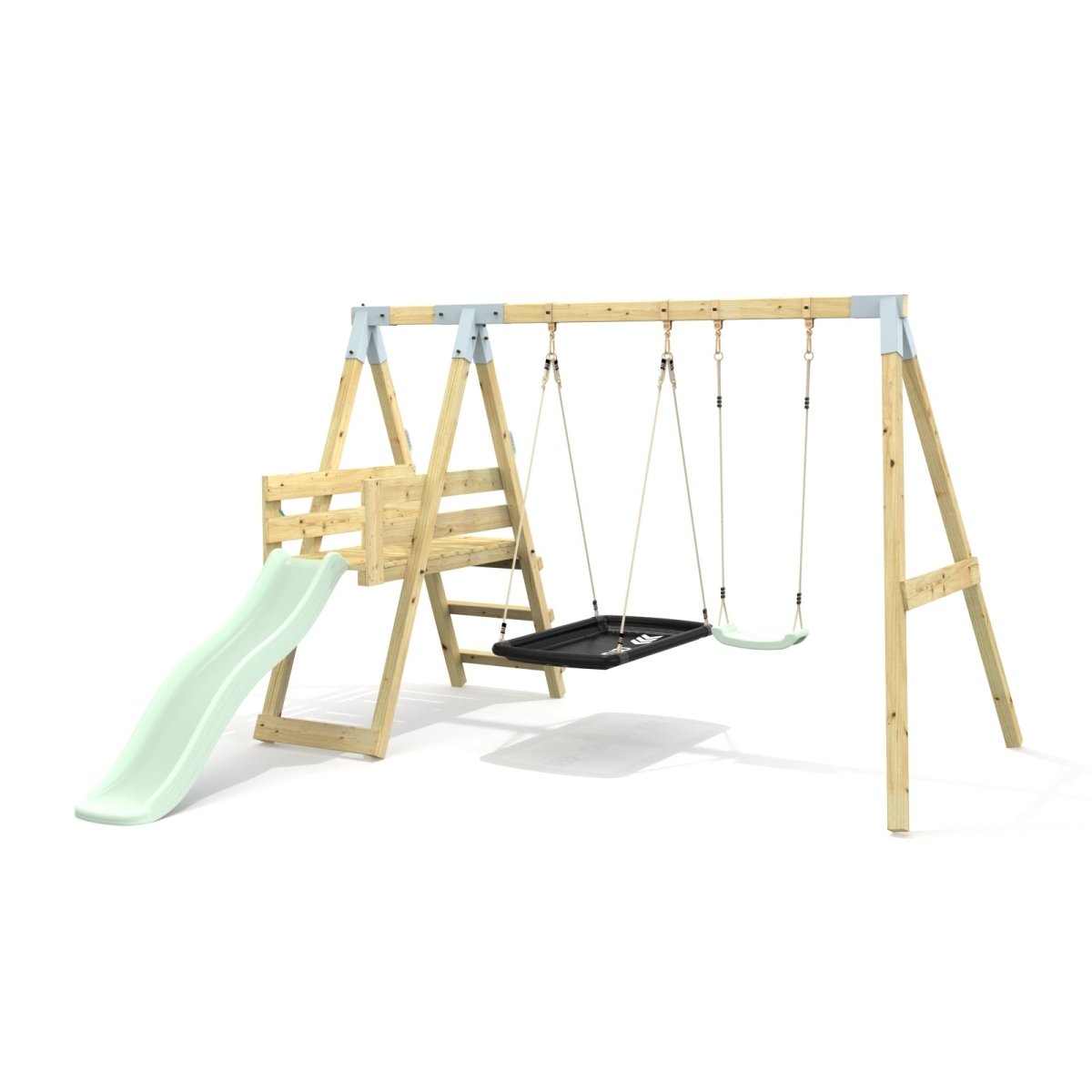 PolarPlay Premium Double Swing Set with Slide