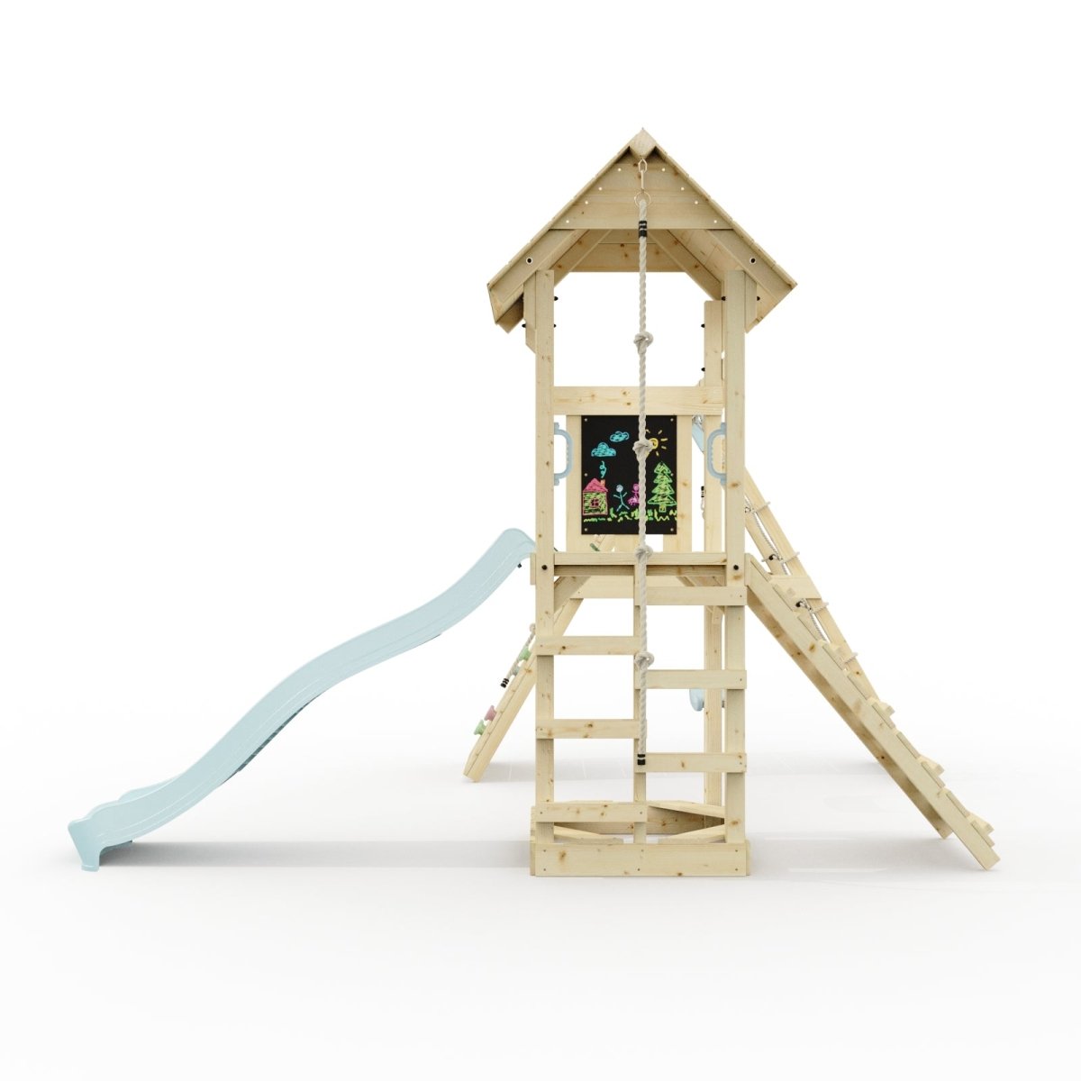 PolarPlay Tower Kids Wooden Climbing Frame - Climb & Swing Tyra Mist