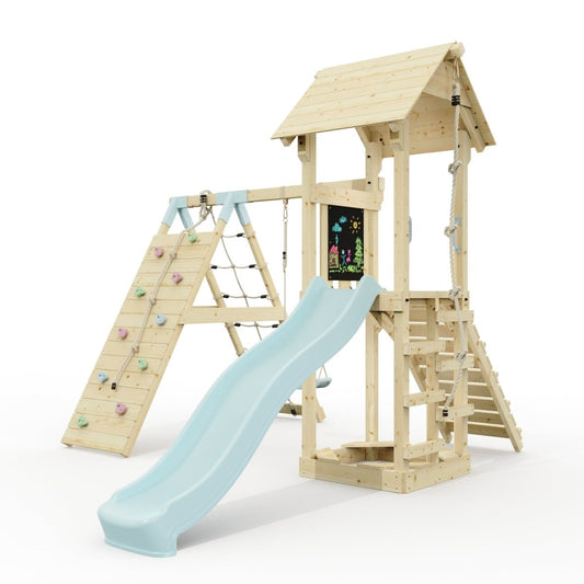 PolarPlay Tower Kids Wooden Climbing Frame - Climb & Swing Tyra Mist