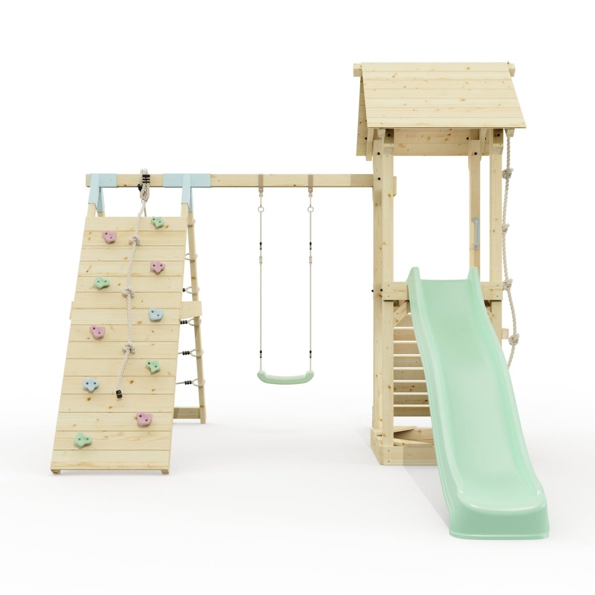PolarPlay Tower Kids Wooden Climbing Frame - Climb & Swing Tyra Sage