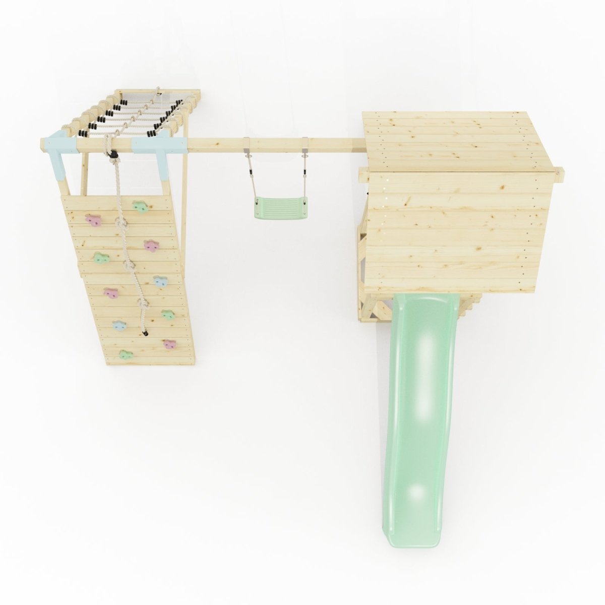 PolarPlay Tower Kids Wooden Climbing Frame - Climb & Swing Tyra Sage
