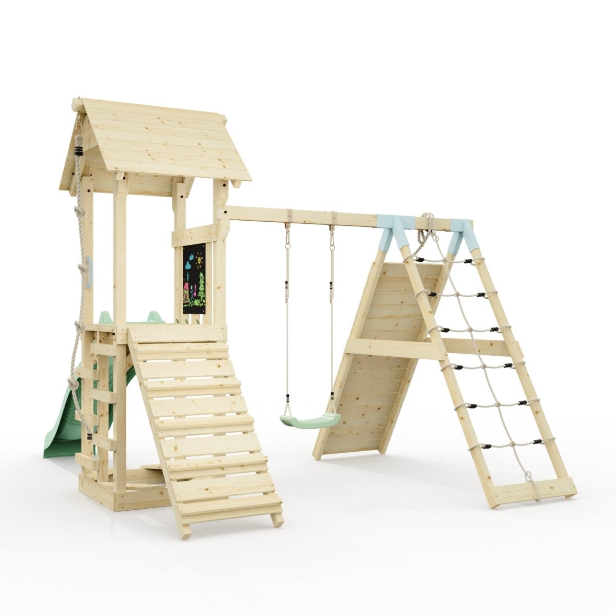 PolarPlay Tower Kids Wooden Climbing Frame - Climb & Swing Tyra Sage