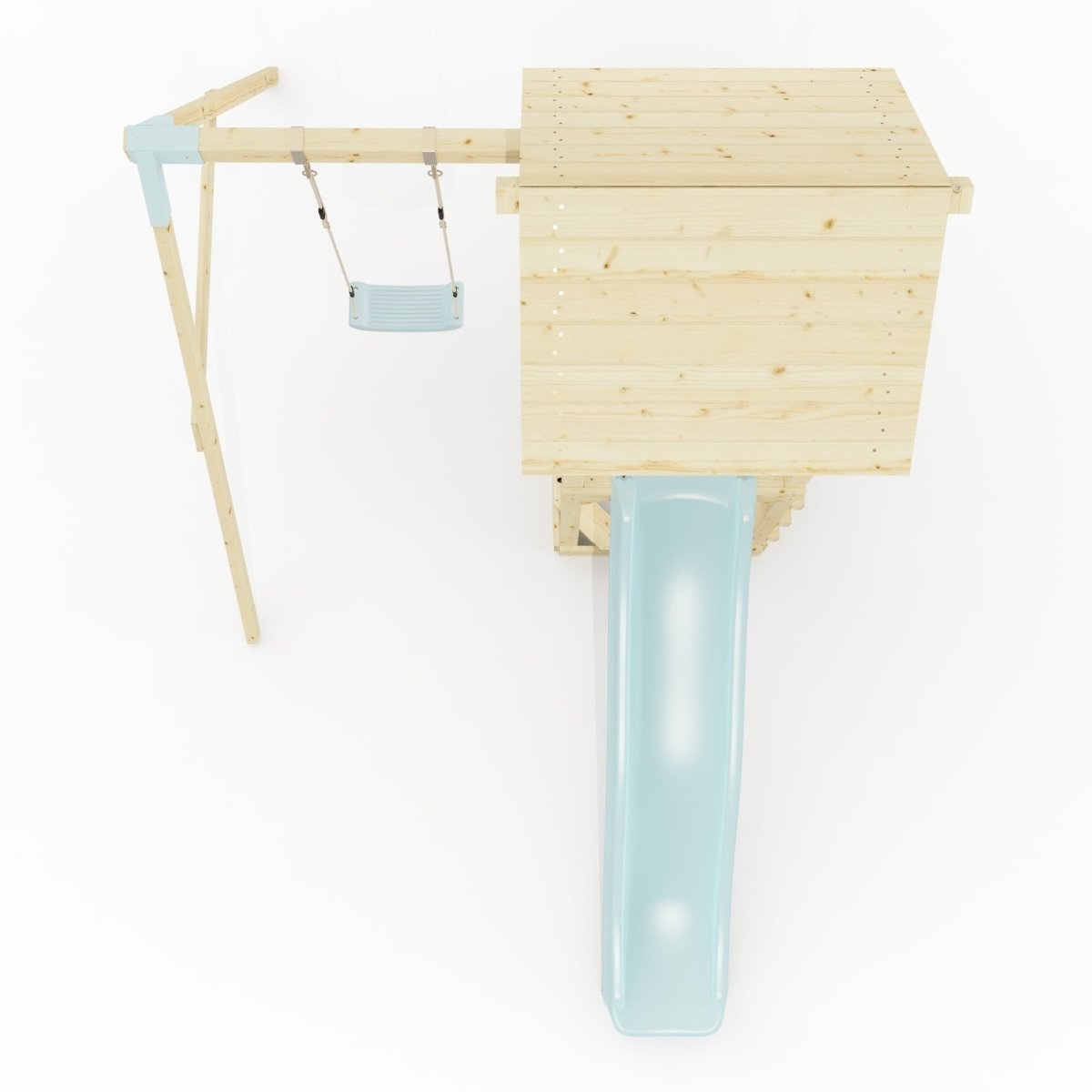 PolarPlay Tower Kids Wooden Climbing Frame - Swing Destin Mist