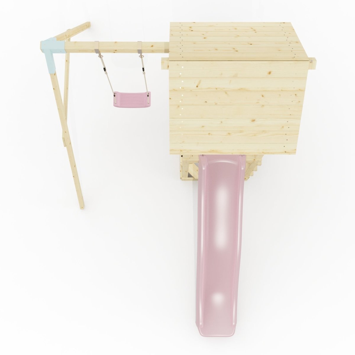 PolarPlay Tower Kids Wooden Climbing Frame - Swing Destin Rose