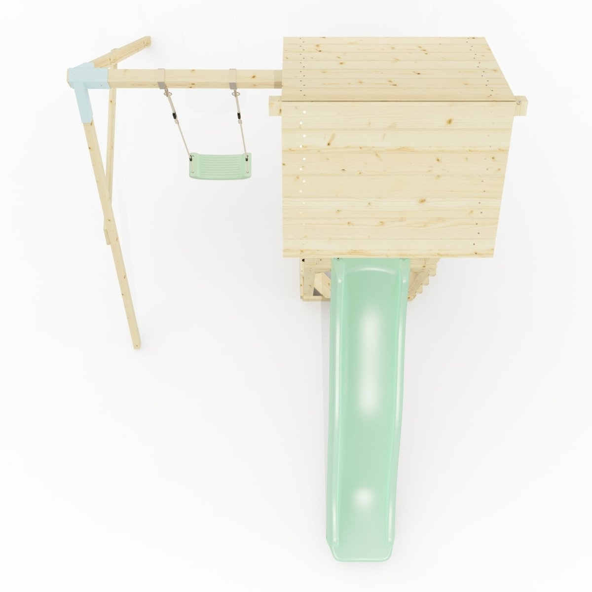PolarPlay Tower Kids Wooden Climbing Frame - Swing Destin Sage