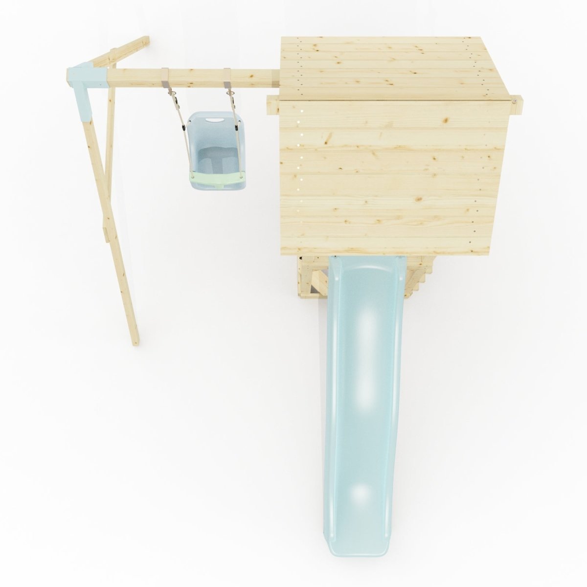PolarPlay Tower Kids Wooden Climbing Frame - Swing Helka Mist