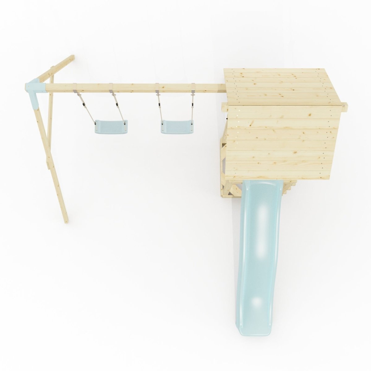 PolarPlay Tower Kids Wooden Climbing Frame - Swing Kari Mist