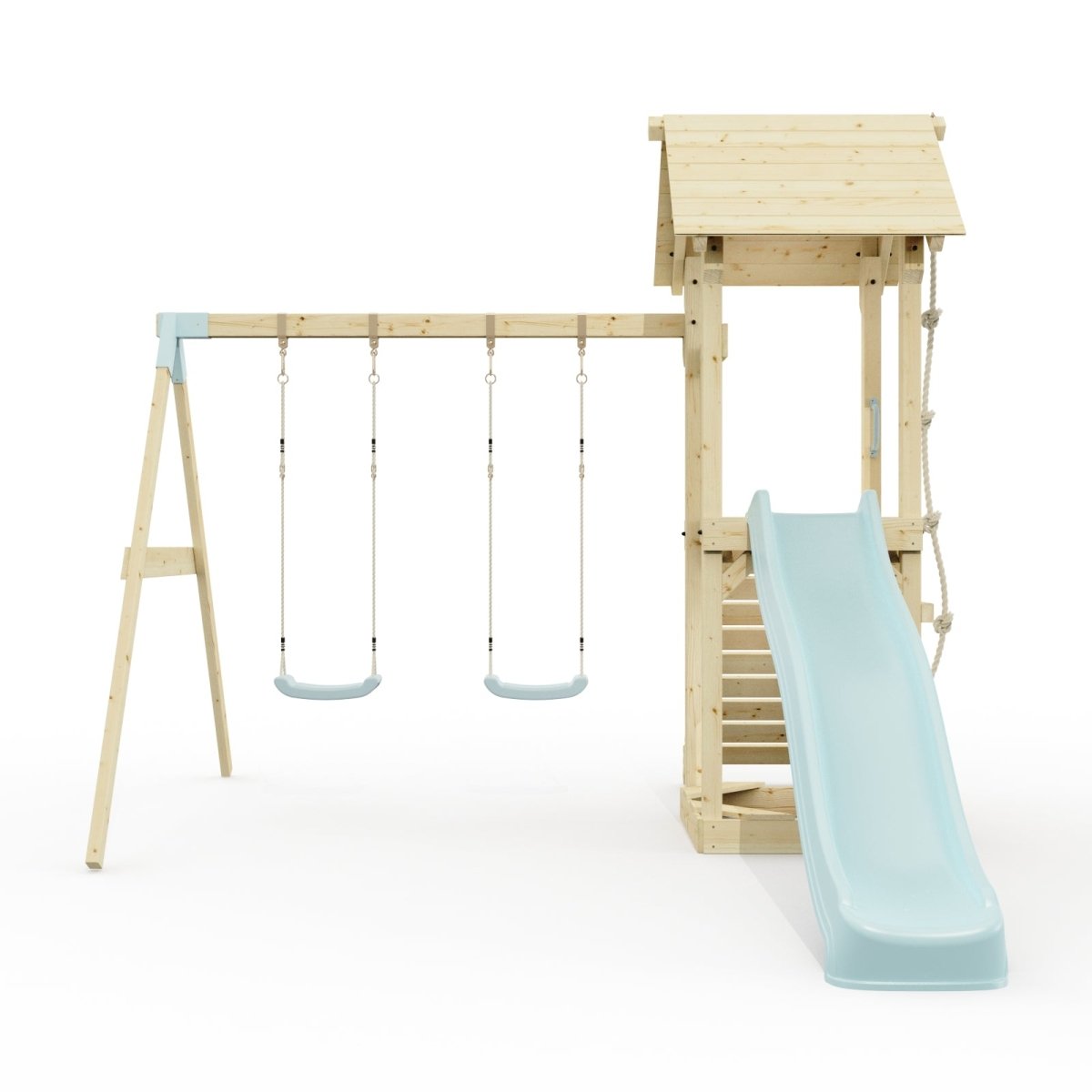 PolarPlay Tower Kids Wooden Climbing Frame - Swing Kari Mist