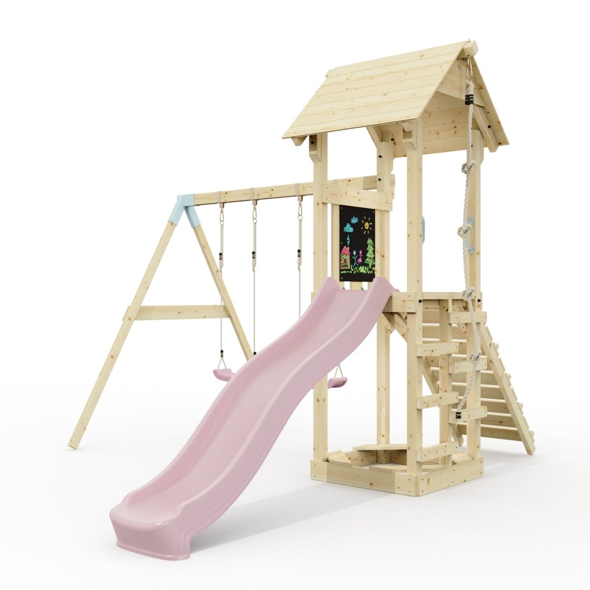 PolarPlay Tower Kids Wooden Climbing Frame - Swing Kari Rose